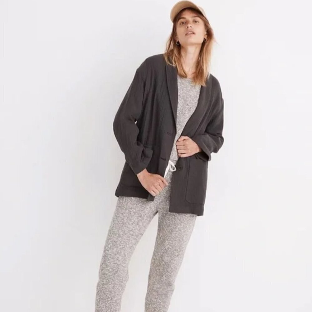 Madewell Grey Lightspun Dorset Single Breasted Slouchy Minimalist Blazer Size S - Picture 3 of 13